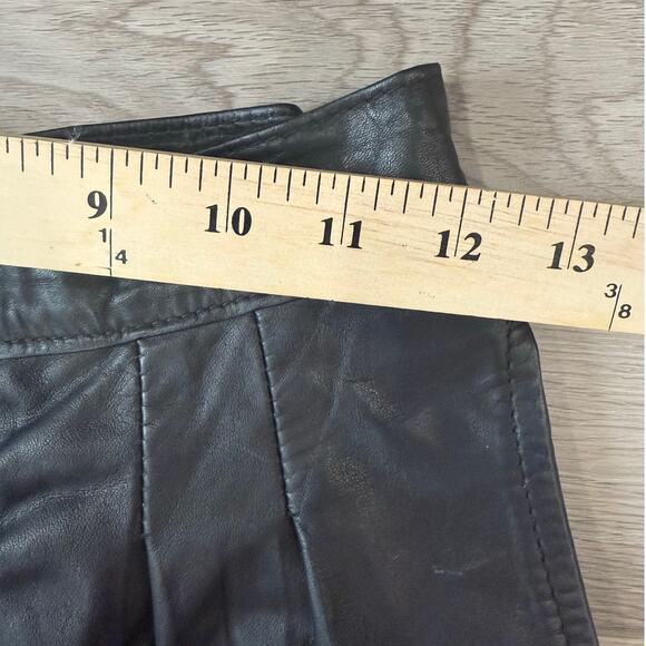 Comint Vintage Argentina Black Leather High Waist 80s Pleated 5/6 US Small - Picture 4 of 7